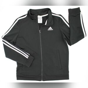 Adidas Boys Youth M (10/12) Black Track Jacket 3-Stripes Full Zip
